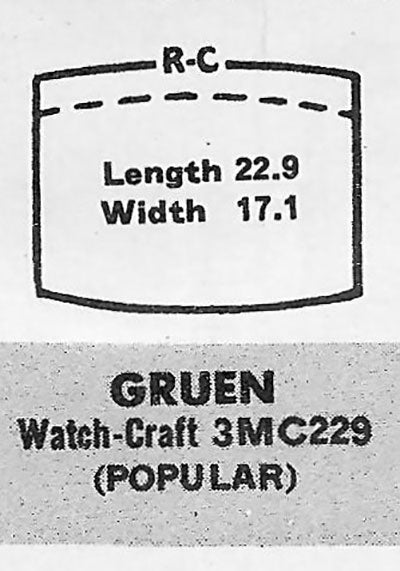 GRUEN : 501/351 & 401/351 - Tonneau 22.9mm x 17.1mm