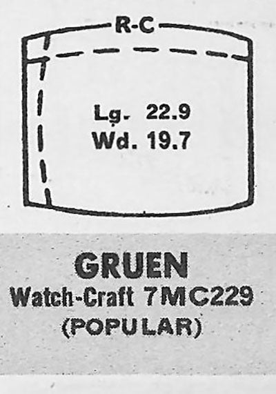 GRUEN : MULTIPLE MODELS - Tonneau 22.9mm x 19.7mm