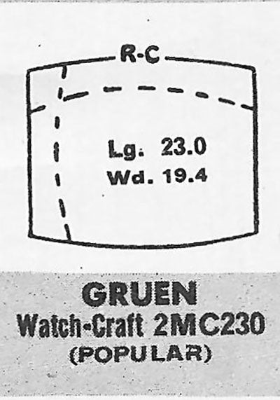 GRUEN : 440/499 - Tonneau 23.0mm x 19.4mm