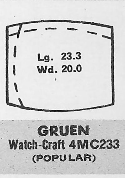 GRUEN : VERITHIN-GUARDSMAN & 405/396 - Tonneau 23.3mm x 20.0mm
