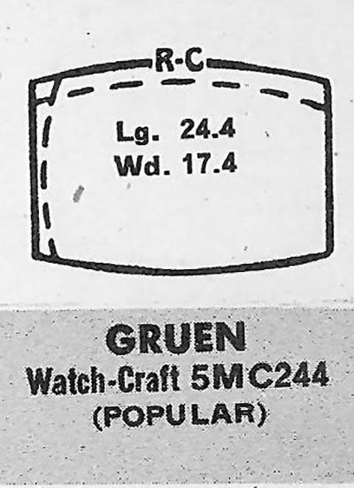 GRUEN : 406/373 - Tonneau 24.4mm x 17.3mm