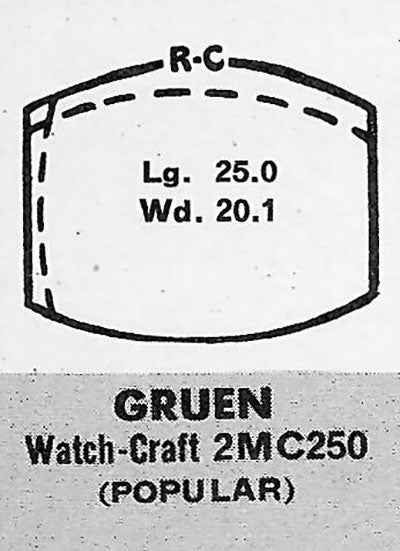 GRUEN : MULTIPLE MODELS - Tonneau 25.1mm x 20.0mm DUREX / ROCK-CRAFT