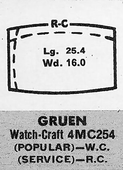 GRUEN : 330/393 - Tonneau 25.4mm x 16.0mm