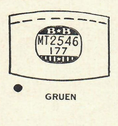 GRUEN : ELLIOTT & 355/370 - Tonneau 25.4mm x 17.7mm