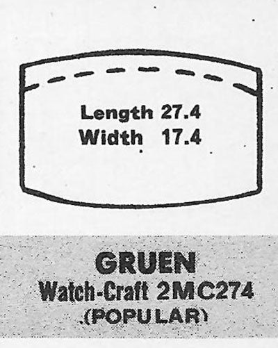 GRUEN : 311/271 - Tonneau 27.4mm x 17.4mm