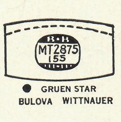 GRUEN : 500/296 & 501/296 & BULOVA, WITTNAUER - Tonneau 28.7mm x 15.5mm