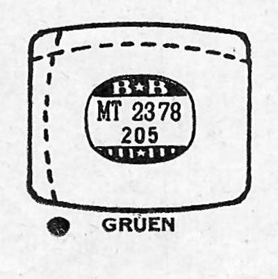 GRUEN : CURVEX-CORONADO & 643/370 - Tonneau w/Radius Corners 23.7mm x 20.5mm