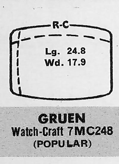GRUEN : 704/358 - Tonneau 24.8mm x 17.9mm
