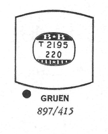 GRUEN : 897/415 - Tonneau 21.9mm x 22.0mm