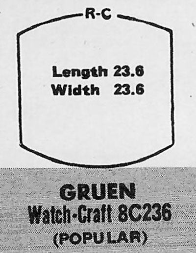 GRUEN : 705/2 & 885/2 - Tonneau 23.7mm x 23.7mm