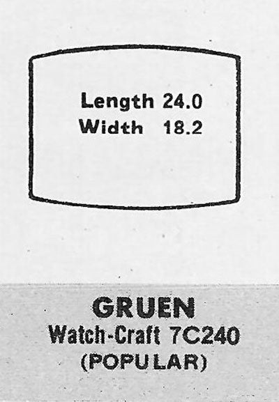 GRUEN : 581/283 & 704/283ss - Tonneau 24.0mm x 18.2mm