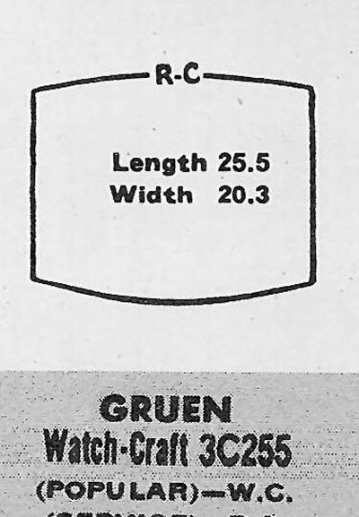 GRUEN : 705/3 & 715/3 - Tonneau 25.5mm x 20.3mm