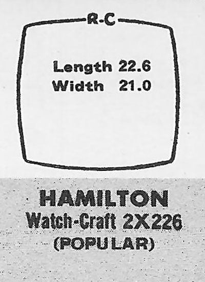 HAMILTON - Cushion 22.6mm x 21.0mm DUREX & ROCK-CRAFT