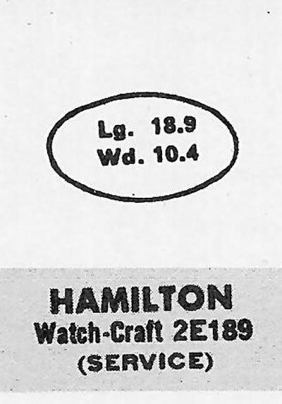 HAMILTON - Oval 18.9mm x 10.4mm