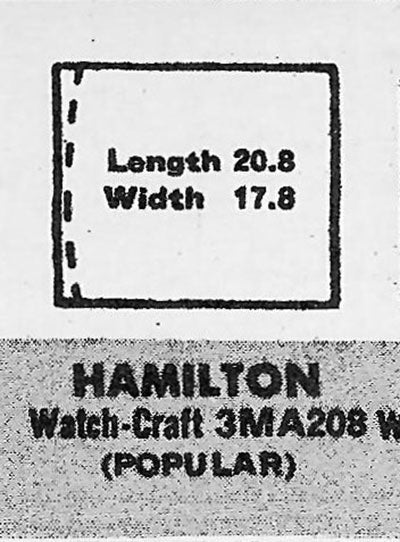 HAMILTON : OTIS - Rectangle 20.7mm x 17.8mm