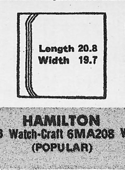 HAMILTON : TOURAINE - Rectangle 20.8mm x 19.7mm
