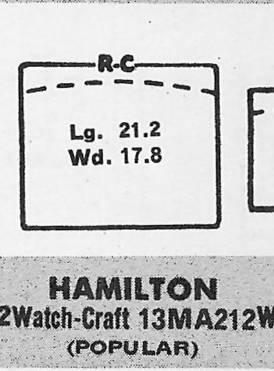 ELGIN & HAMILTON : MULTIPLE MODELS - Rectangle 21.2mm x 17.8mm