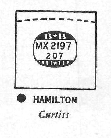 HAMILTON : CURTISS - Rectangle 21.9mm x 20.7mm