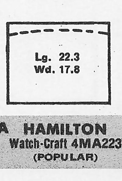 HAMILTON : GILBERT - Rectangle 22.3mm x 17.8mm