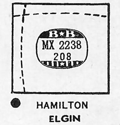 ELGIN & HAMILTON : MULTIPLE MODELS - Rectangle 22.3mm x 20.8mm
