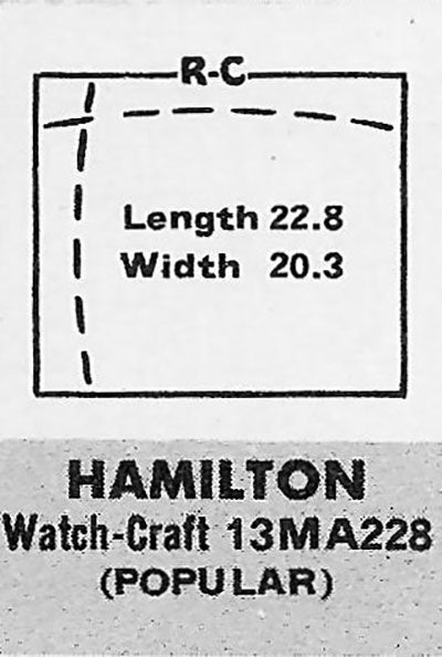 ELGIN & HAMILTON : MULTIPLE MODELS - Rectangle 22.9mm x 20.4mm
