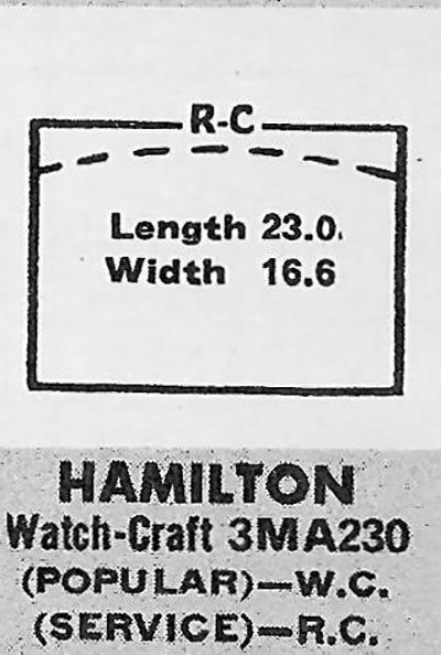 HAMILTON - Rectangle 23.0mm x 16.6mm