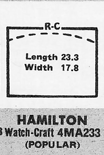 HAMILTON : BROCK, DUNKIRK & LONGINES : DECATUR - Rectangle 23.2mm x 17.8mm