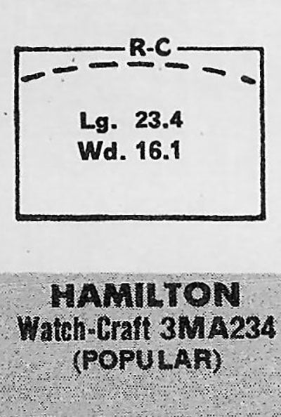 HAMILTON - Rectangle 23.4mm x 16.1mm