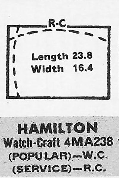 HAMILTON : ALLISON - Rectangle 23.8mm x 16.3mm