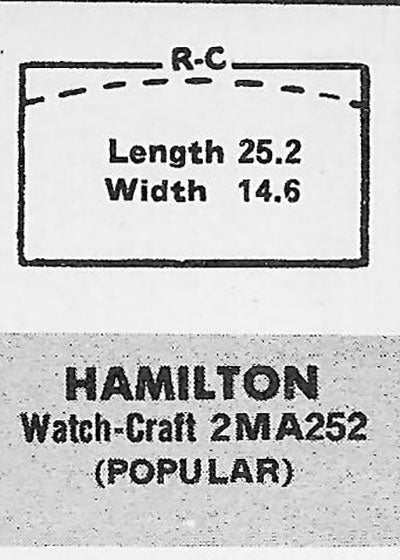 HAMILTON : BENTLEY - Rectangle 25.2mm x 14.6mm