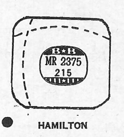 HAMILTON : CARLTON - Rectangle w/Radius Corners 23.7mm x 21.5mm