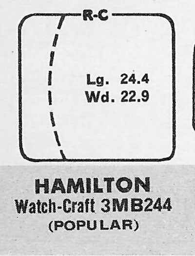 HAMILTON : DWIGHT - Rectangle w/Radius Corners 24.4mm x 22.9mm