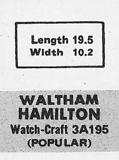 ELGIN, HAMILTON & WALTHAM - Rectangle 19.6mm x 10.2mm