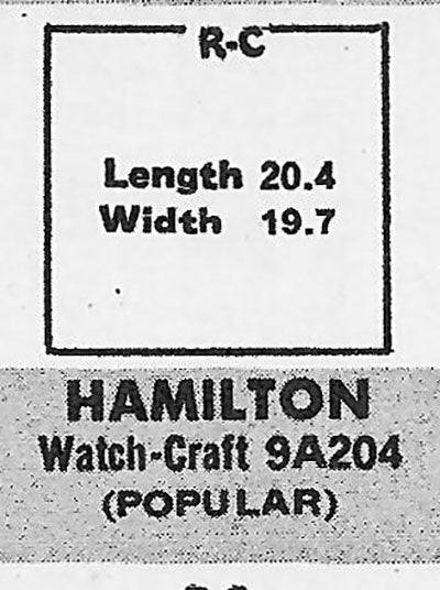 HAMILTON : BAILEY & HAYDEN - Rectangle 20.3mm x 19.8mm
