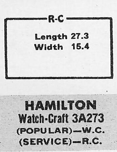 HAMILTON - Rectangle 27.3mm x 15.4mm