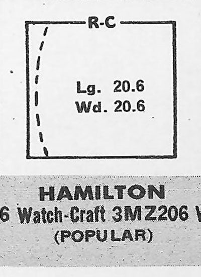 ELGIN : 6507A & 6507X AND HAMILTON : BARRY - Square 20.6mm x 20.6mm