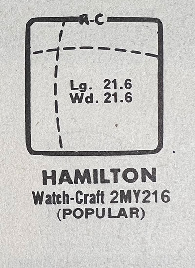 HAMILTON - Square w/Radius Corners 21.6mm x 21.6mm