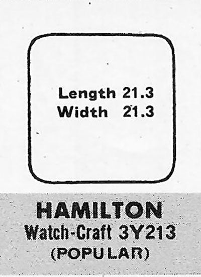 HAMILTON - Square w/Radius Corners 21.3mm x 21.3mm