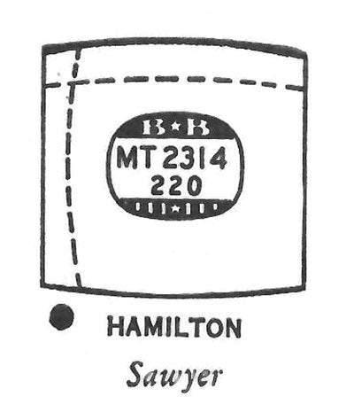 HAMILTON : BAXTER & SAWYER - Tonneau 23.1mm x 22.0mm