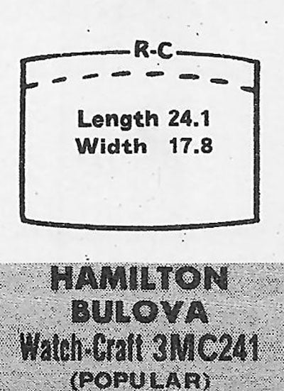 BULOVA & HAMILTON : MULTIPLE MODELS - Tonneau 24.1mm x 17.8mm