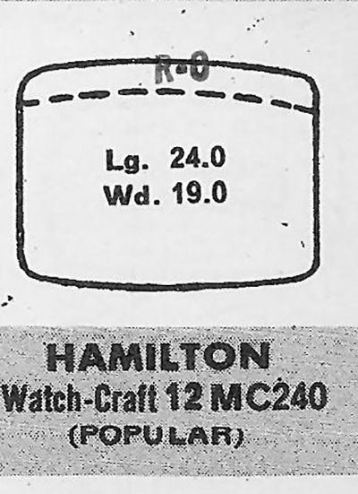 HAMILTON : DONALD - Tonneau w/Radius Corners 24.0mm x 18.9mm