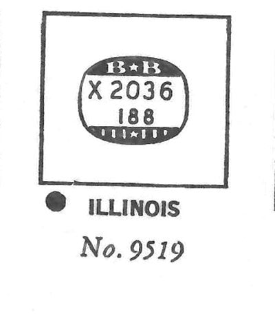 ILLINOIS : 9519 - Rectangle 20.3mm x 18.8mm DUREX