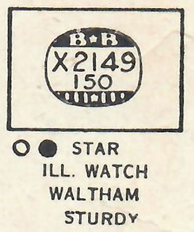 ILLINOIS & WALTHAM - Rectangle 21.4mm x 15.0mm