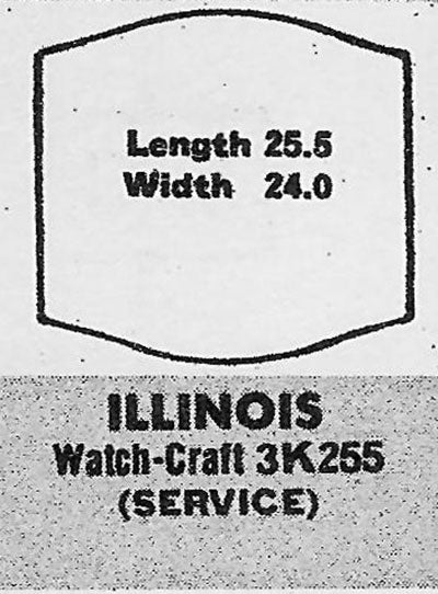 ILLINOIS - Tonneau 25.5mm x 24.0mm