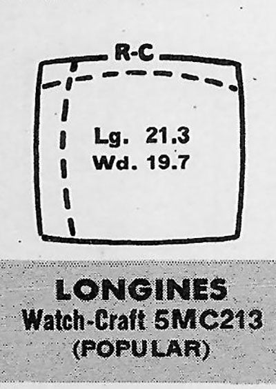 LONGINES & WALTHAM : MULTIPLE MODELS - Cushion 21.3mm x 19.7mm
