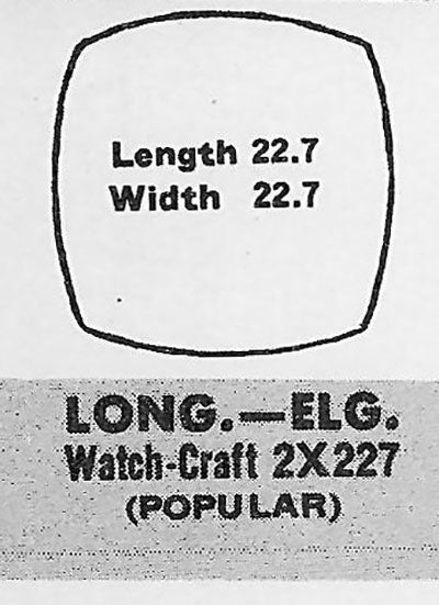 ELGIN & LONGINES - Cushion 22.7mm x 22.7mm
