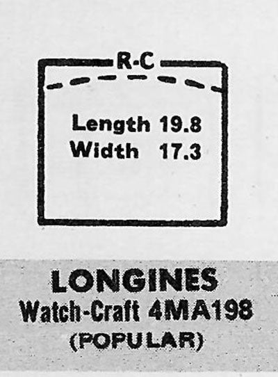 LONGINES - Rectangle 19.8mm x 17.3mm