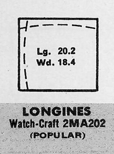 LONGINES - Rectangle 20.2mm x 18.4mm