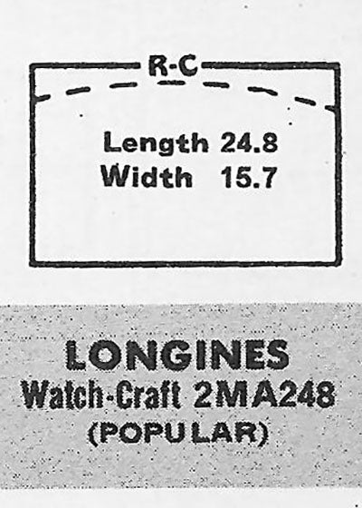 LONGINES - Rectangle 24.8mm x 15.7mm