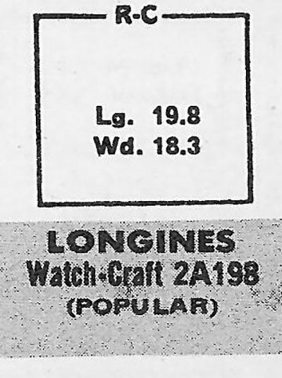 LONGINES : WALT WHITMAN - Rectangle 19.8mm x 18.3mm